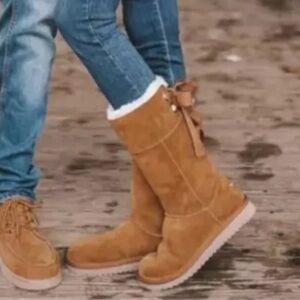 Kookaburra by UGG “Andrah”Tall Chestnut Suede Bow Tie Boot